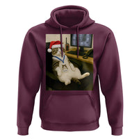 Funny Cat Christmas Hoodie Night Time Security Guard - Wonder Print Shop