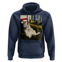 Funny Cat Christmas Hoodie Night Time Security Guard - Wonder Print Shop