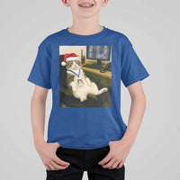 Funny Cat Christmas T Shirt For Kid Night Time Security Guard - Wonder Print Shop