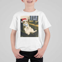 Funny Cat Christmas T Shirt For Kid Night Time Security Guard - Wonder Print Shop