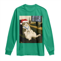 Funny Cat Christmas Long Sleeve Shirt Night Time Security Guard - Wonder Print Shop