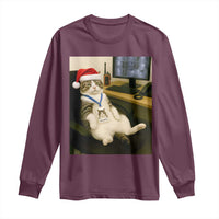 Funny Cat Christmas Long Sleeve Shirt Night Time Security Guard - Wonder Print Shop