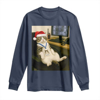 Funny Cat Christmas Long Sleeve Shirt Night Time Security Guard - Wonder Print Shop
