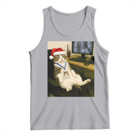 Funny Cat Christmas Tank Top Night Time Security Guard - Wonder Print Shop