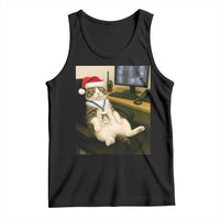 Funny Cat Christmas Tank Top Night Time Security Guard - Wonder Print Shop