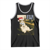 Funny Cat Christmas Tank Top Night Time Security Guard - Wonder Print Shop