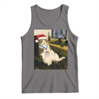 Funny Cat Christmas Tank Top Night Time Security Guard - Wonder Print Shop