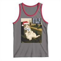 Funny Cat Christmas Tank Top Night Time Security Guard - Wonder Print Shop