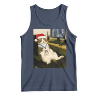 Funny Cat Christmas Tank Top Night Time Security Guard - Wonder Print Shop