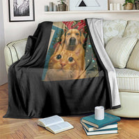 Funny Cat With Dog Selfie Christmas Throw Blanket Pet Lover Xmas Gift - Wonder Print Shop