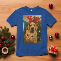 Funny Cat With Dog Selfie Christmas T Shirt Pet Lover Xmas Gift - Wonder Print Shop
