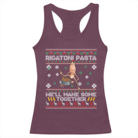 Marcus The Worm Christmas Meme Racerback Tank Top Rigatoni Pasta We Will Make Some Together - Wonder Print Shop
