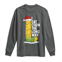 I Eat Corn The Long Way Long Sleeve Shirt Funny Corn Adult Humor Christmas - Wonder Print Shop