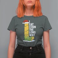 I Eat Corn The Long Way T Shirt For Women Funny Corn Adult Humor Christmas - Wonder Print Shop