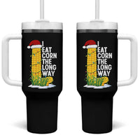 I Eat Corn The Long Way Tumbler With Handle Funny Corn Adult Humor Christmas - Wonder Print Shop