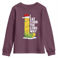 I Eat Corn The Long Way Youth Sweatshirt Funny Corn Adult Humor Christmas - Wonder Print Shop