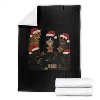 Poker Cats Christmas Meme Shirt Throw Blanket Funny Gambling Cat - Wonder Print Shop