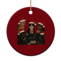 Poker Cats Christmas Meme Shirt Ceramic Ornament Funny Gambling Cat - Wonder Print Shop
