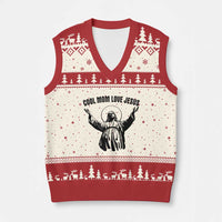 Christian Mom Faith V-Neck Knit Sweater Vest Cool Mom Love Jesus - Wonder Print Shop