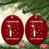 Marcus The Worm Meme Ceramic Ornament I Survived 67 Days On Rigatoni - Wonder Print Shop