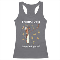 Marcus The Worm Meme Racerback Tank Top I Survived 67 Days On Rigatoni - Wonder Print Shop