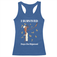 Marcus The Worm Meme Racerback Tank Top I Survived 67 Days On Rigatoni - Wonder Print Shop
