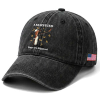 Marcus The Worm Meme Washed Cotton Baseball Cap I Survived 67 Days On Rigatoni