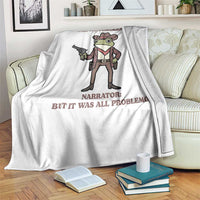 Cowboy Frog Meme Throw Blanket Funny Me No Problemo Narrator - Wonder Print Shop