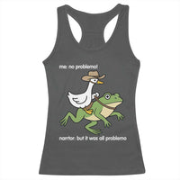 Cowboy Goose Meme Racerback Tank Top Funny Frog Me No Problemo Narrator - Wonder Print Shop