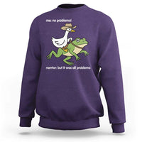 Cowboy Goose Meme Sweatshirt Funny Frog Me No Problemo Narrator - Wonder Print Shop