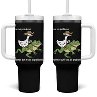 Cowboy Goose Meme Tumbler With Handle Funny Frog Me No Problemo Narrator - Wonder Print Shop