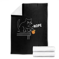 No Kings Protest Throw Blanket Funny Cat Kicking Crown - Wonder Print Shop