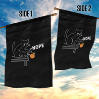 No Kings Protest Garden Flag Funny Cat Kicking Crown - Wonder Print Shop