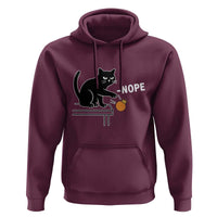 No Kings Protest Hoodie Funny Cat Kicking Crown - Wonder Print Shop