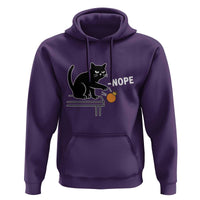 No Kings Protest Hoodie Funny Cat Kicking Crown - Wonder Print Shop