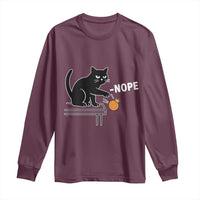 No Kings Protest Long Sleeve Shirt Funny Cat Kicking Crown - Wonder Print Shop