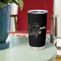 No Kings Protest Tumbler Cup Funny Cat Kicking Crown - Wonder Print Shop