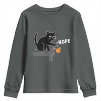 No Kings Protest Youth Sweatshirt Funny Cat Kicking Crown - Wonder Print Shop