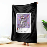 Anti Valentine Throw Blanket Funny Skeleton Selfie Meme - Wonder Print Shop