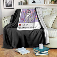 Anti Valentine Throw Blanket Funny Skeleton Selfie Meme - Wonder Print Shop
