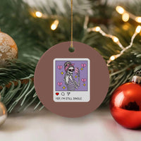 Anti Valentine Ceramic Ornament Funny Skeleton Selfie Meme - Wonder Print Shop