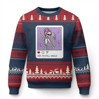 Anti Valentine Ugly Christmas Sweater Funny Skeleton Selfie Meme - Wonder Print Shop