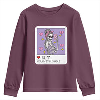 Anti Valentine Youth Sweatshirt Funny Skeleton Selfie Meme - Wonder Print Shop