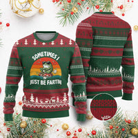 Funny Frog Meme Ugly Christmas Sweater Sometimes I Just Be Fartin - Wonder Print Shop