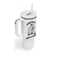 Funny Groundhog Scooter Tumbler With Handle Sometimes I Just Be Fartin - Wonder Print Shop