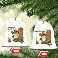 Funny Cowboy Frog Ceramic Ornament Sometimes I Just Be Fartin - Wonder Print Shop