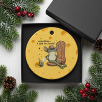 Funny Cowboy Frog Ceramic Ornament Sometimes I Just Be Fartin - Wonder Print Shop