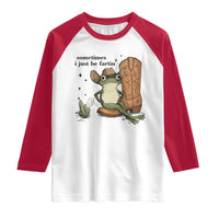 Funny Cowboy Frog Raglan Shirt Sometimes I Just Be Fartin - Wonder Print Shop