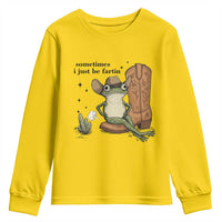 Funny Cowboy Frog Youth Sweatshirt Sometimes I Just Be Fartin - Wonder Print Shop