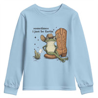 Funny Cowboy Frog Youth Sweatshirt Sometimes I Just Be Fartin - Wonder Print Shop